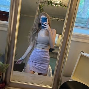 princess polly purple floral mini skirt with side slit zip up